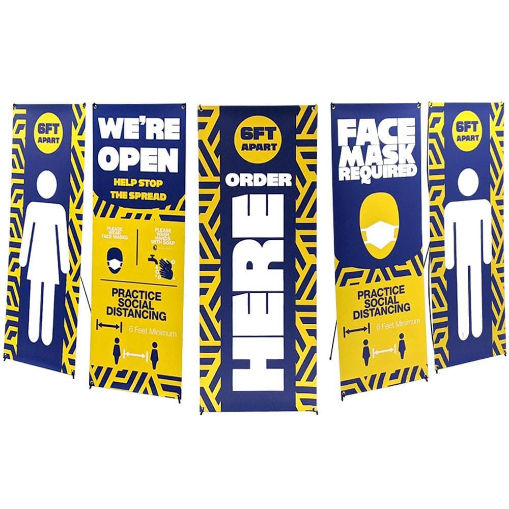 24 x 62in. X-Banner Stand with Super Flat Vinyl Graphic Package (5 Pack) - San Diego Sign Company